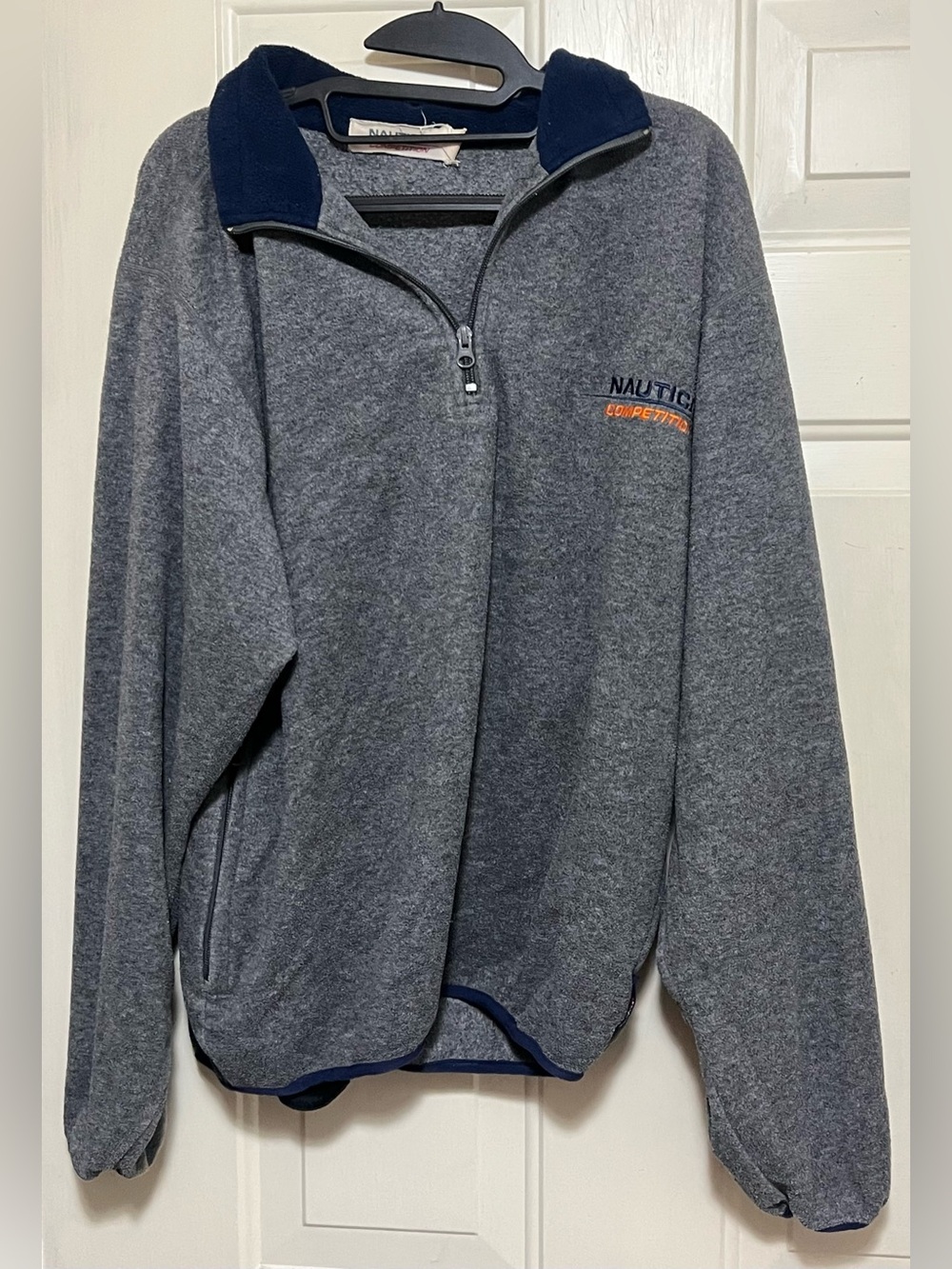 Vintage Nautica Competition Gray Quarter Zip Fleece Pullover S/P